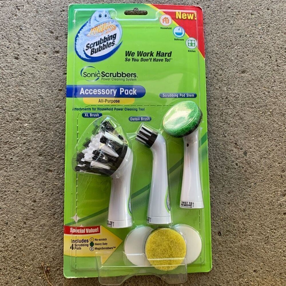 Scrubbing Bubbles Sonic Scrubbers All Purpose Accessory Pack *New*
